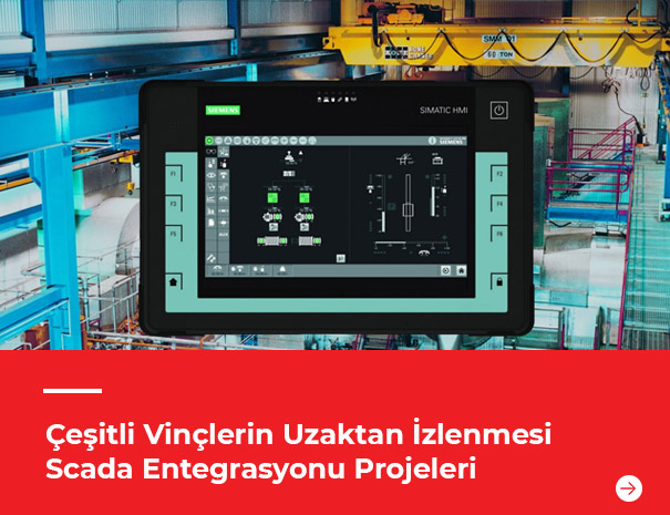 Çeşitli Vinçlerin Uzaktan izlenmesi Scada entegrasyonu projeleri RED